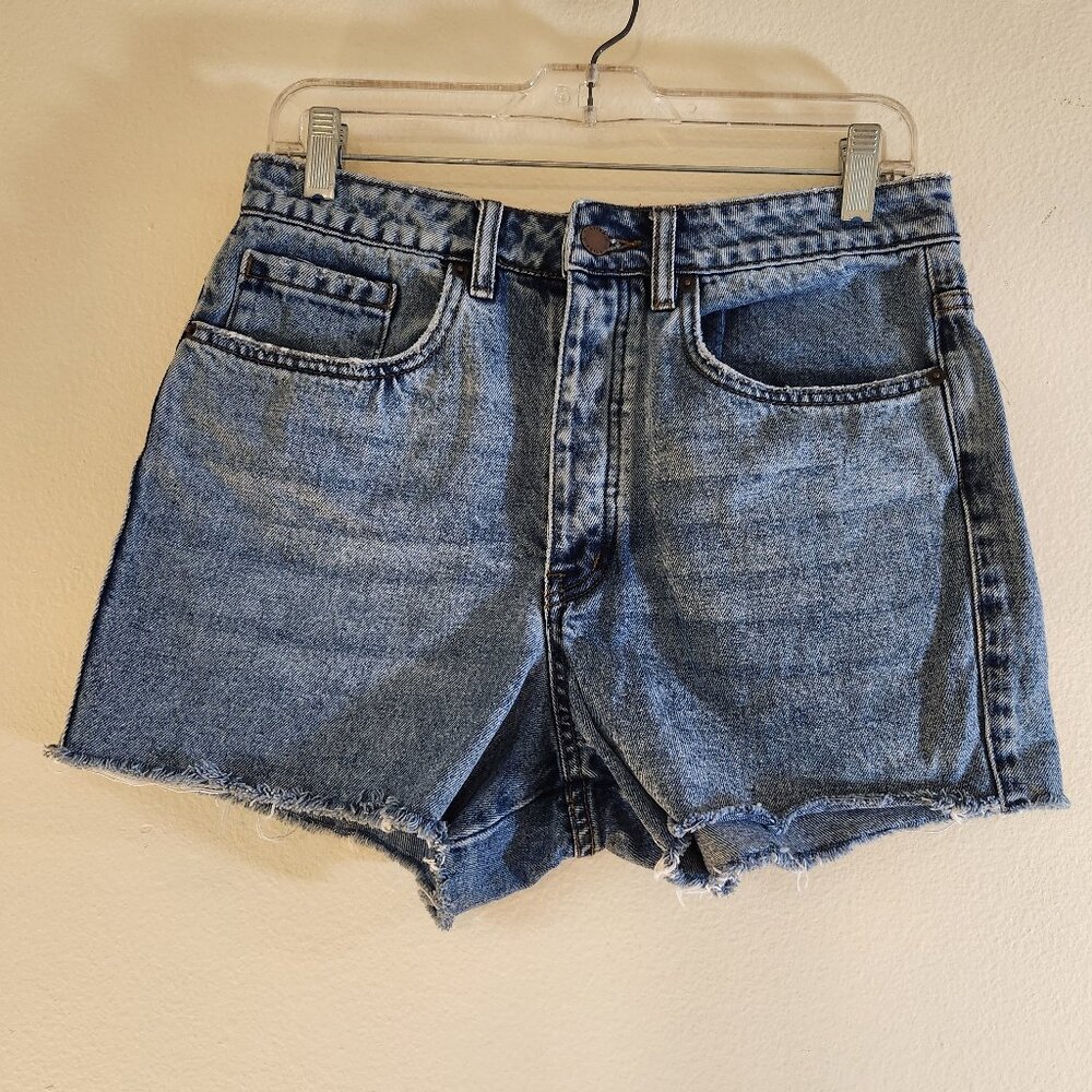 O'Neill High Waisted Acid Wash Cutoff Jean Shorts Button Fly Size 29